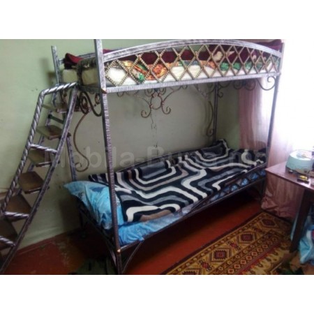 Кованая кровать 2-х уровневая детская А-40